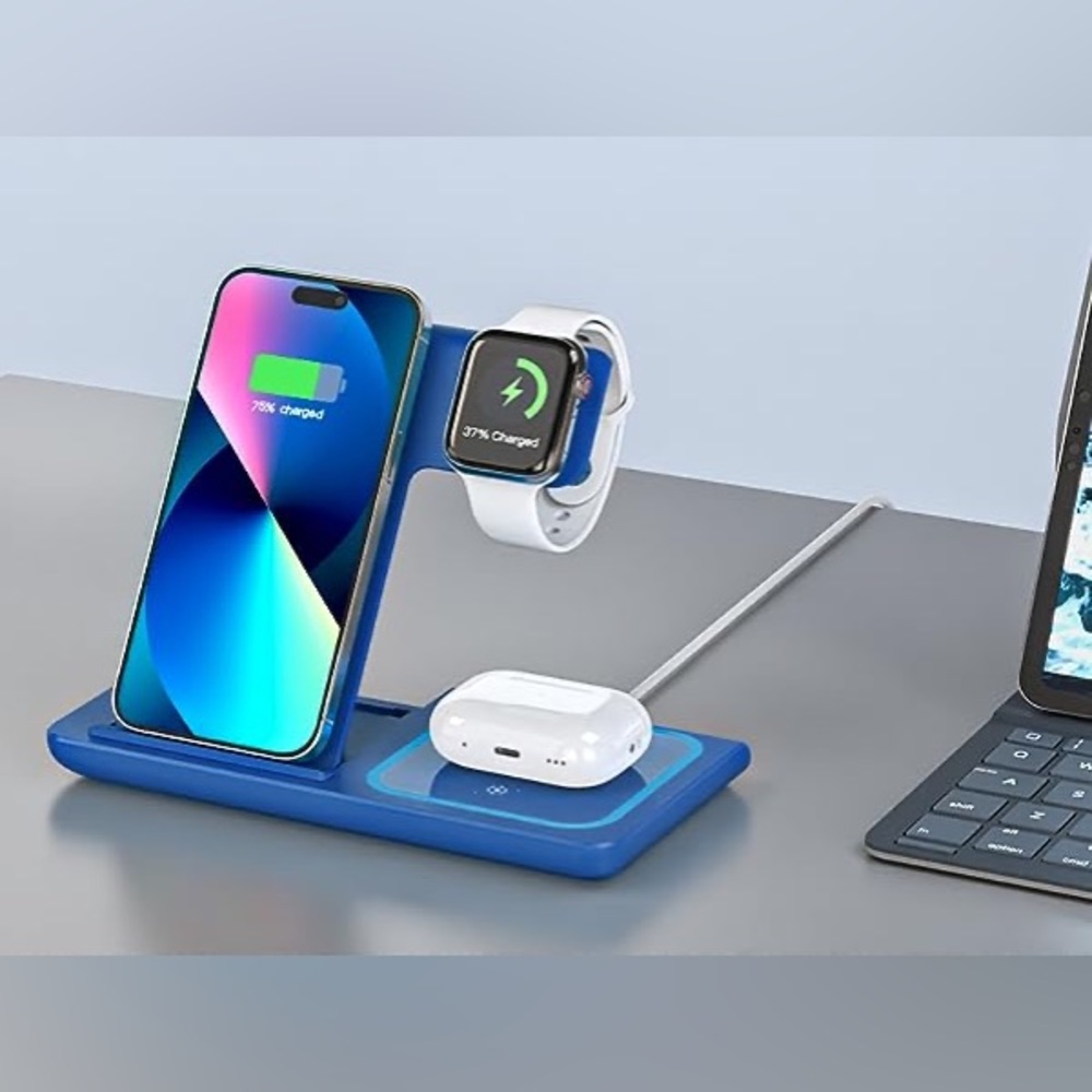 Wireless Charging Station, for Multiple Devices, Fast Charging….New….Dark Blue